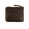 Leather Star Embossed Small Wallet - Brown