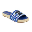 Tweed And Grosgrain Espadrille Slides - Blue