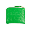 Leather Number Embossed Slim Wallet - Green