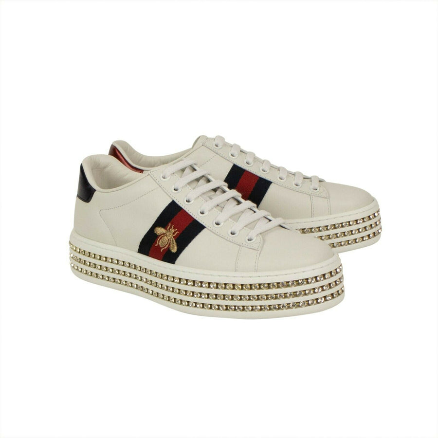 Ace With Crystals Sneakers - White