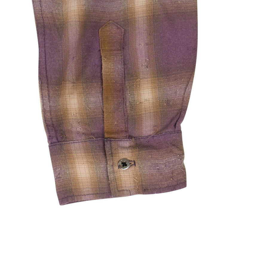 Shotgun Plaid Button Down Shirt - Purple