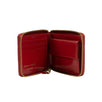 Leather Clover Embossed Small Wallet - Red