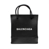 Small Leather Heritage Shopping Tote Bag - Black