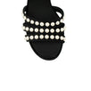 Velvet Bow Pearl Embellished Sandal Pumps - Black