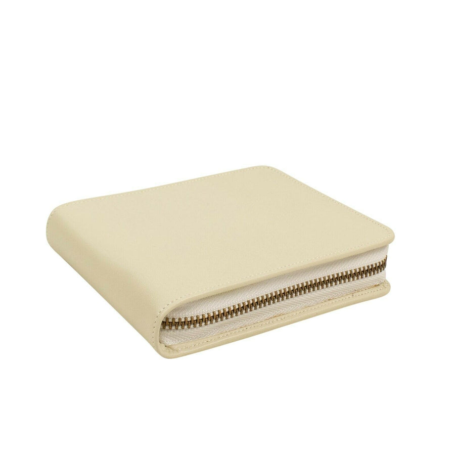 Leather Cardholder Zip Around Wallet - Ivory