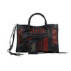 Striped Leather Classic City S Shoulder Bag - Navy And Red