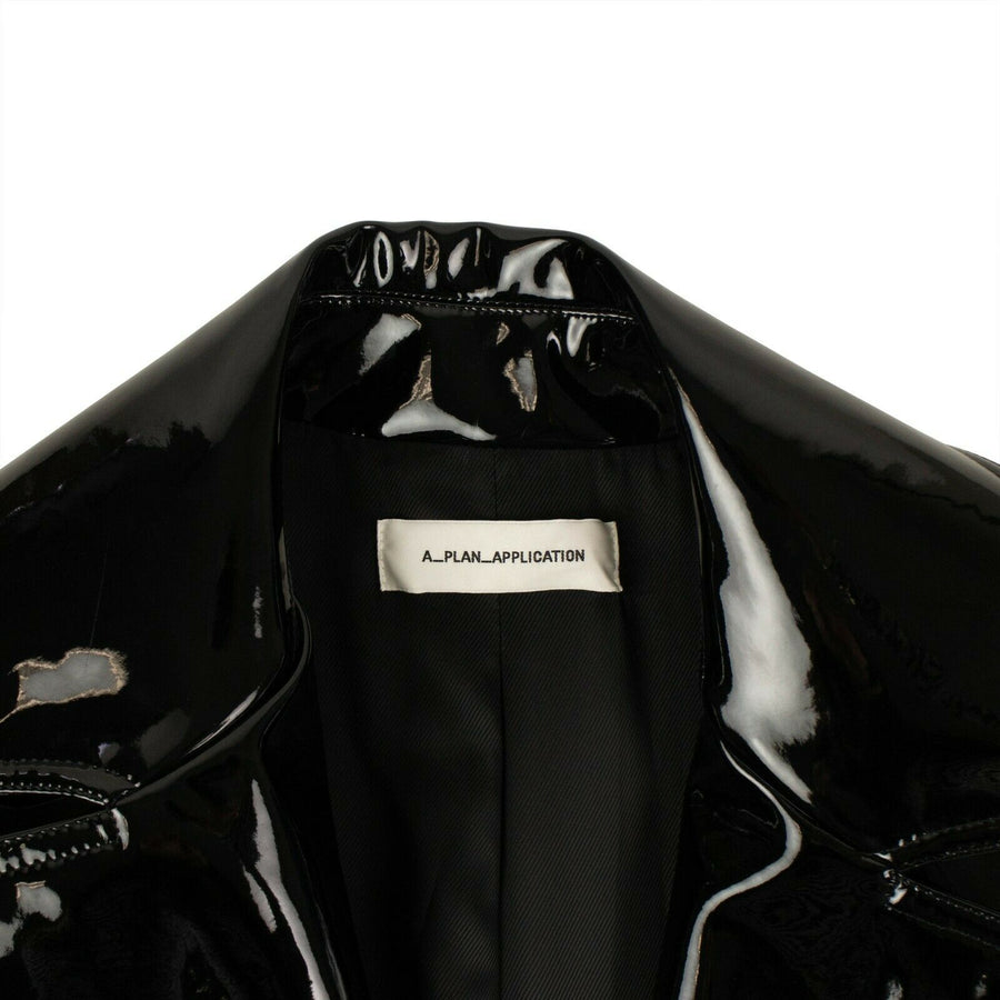 Vinyl Trench Coat - Black