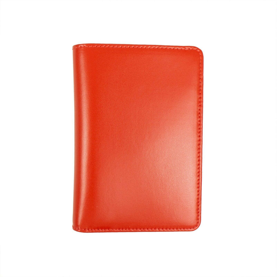 Leather Cardholder Wallet - Red Orange