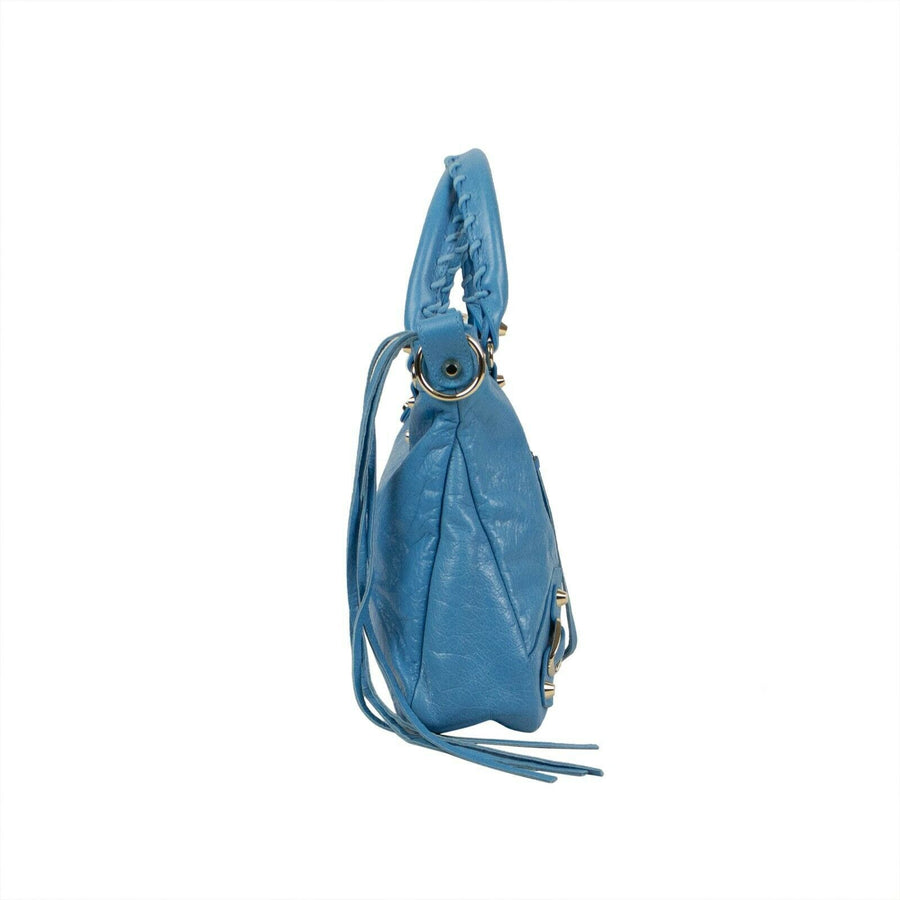 Leather Town Shoulder Bag - Blue