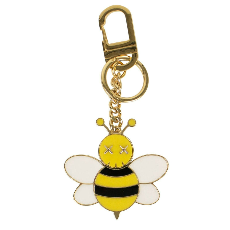 CHRISTIAN DIOR HOMME X KAWS Yellow Bee Key Chain - Gold