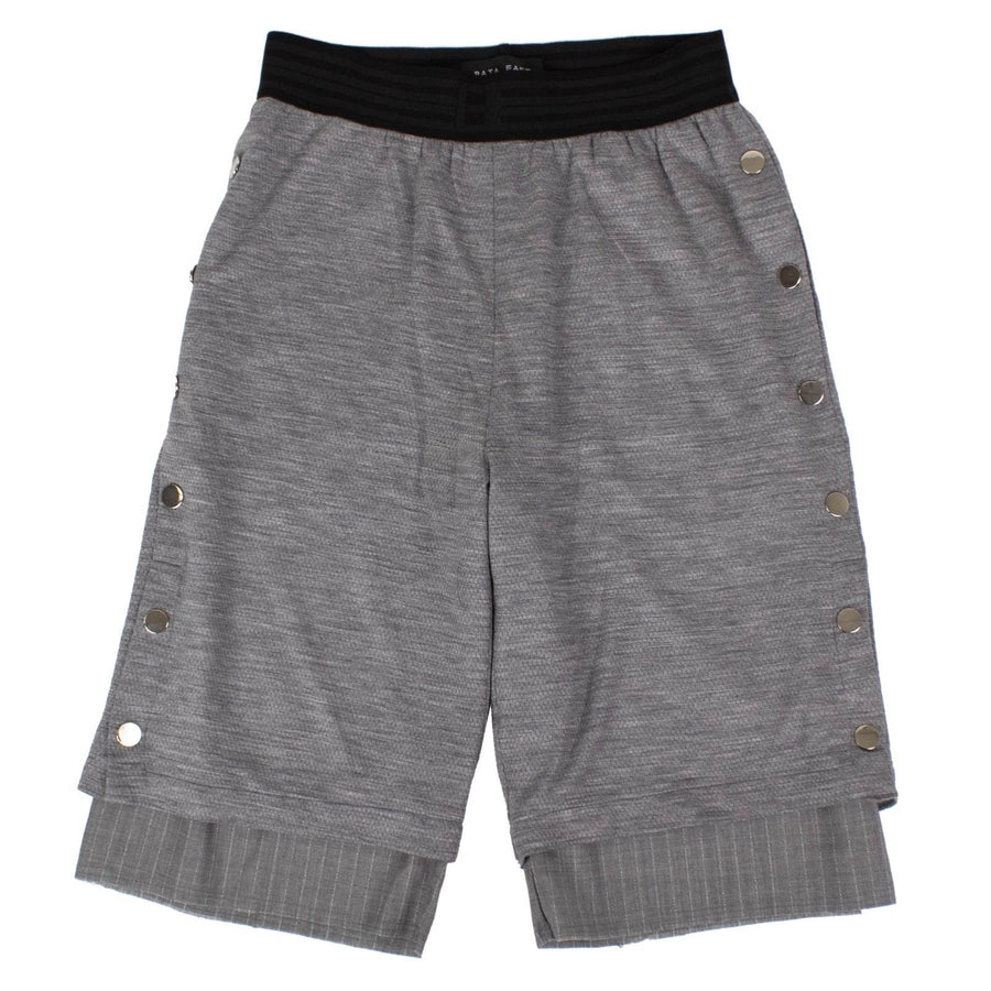 Button Layered Shorts - Gray