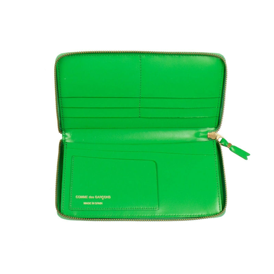 Leather Zip Around Wallet - Green