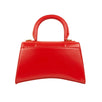 Leather Hourglass Extra Small Top Handle Bag - Red