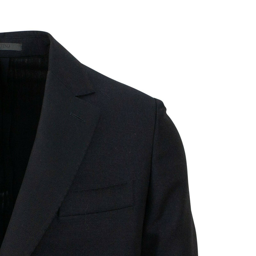 2 Button Wool Blend Suit - Navy Blue