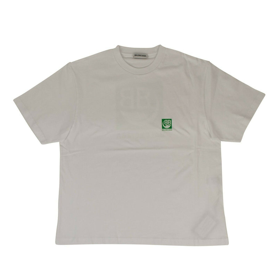 Cotton Green Logo Oversize Short Sleeve T-Shirt - White