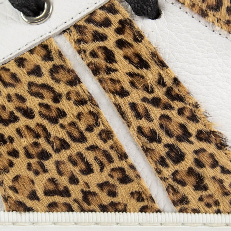 Men's Sunset White/Leopard Leather Sneakers