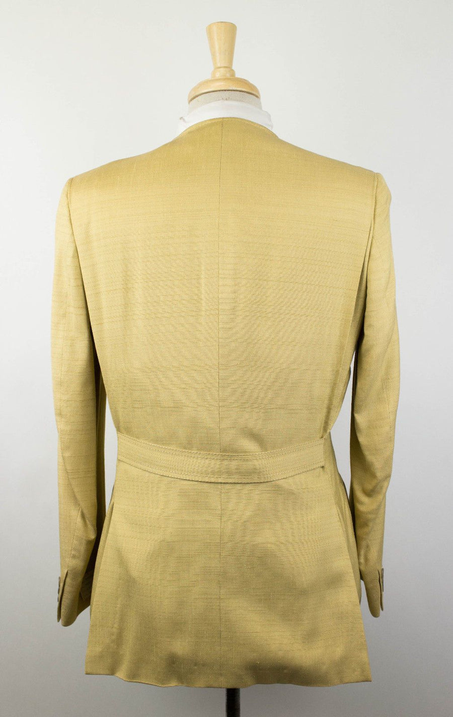 Silk Blend Lapel-Less 2 Button Suit - Yellow