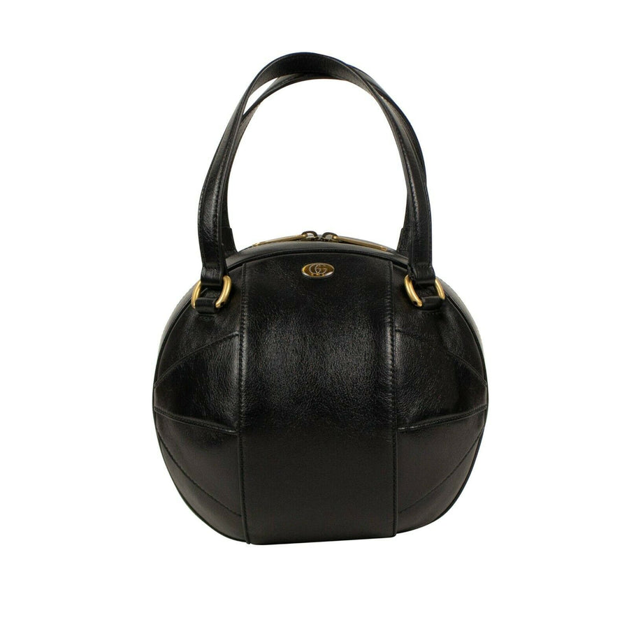 Leather 'Piuma Lux' Baseball Handbag - Black