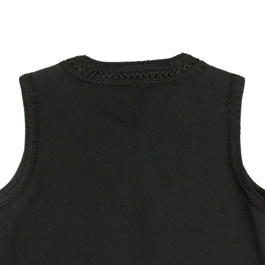 Wool Sleeveless Vest Top - Black