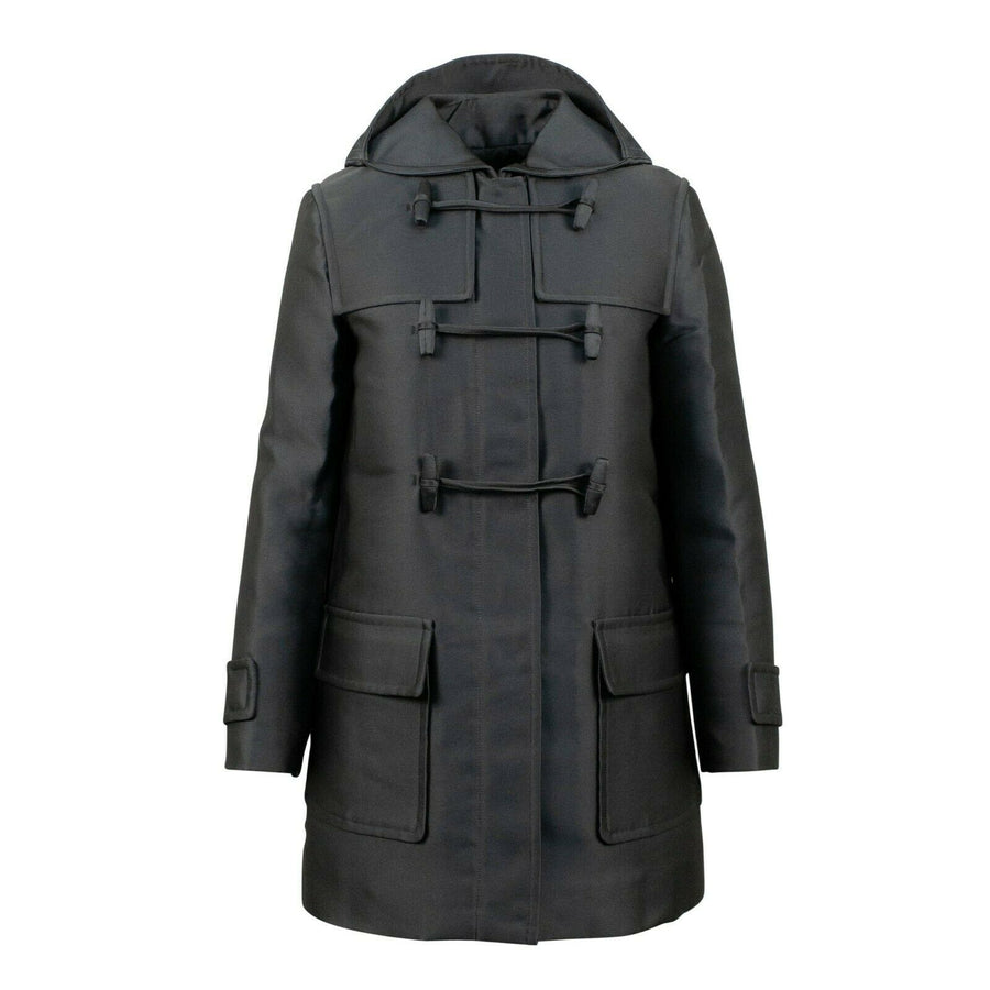 Polyester Blend Single Breasted Over Coat - Gray