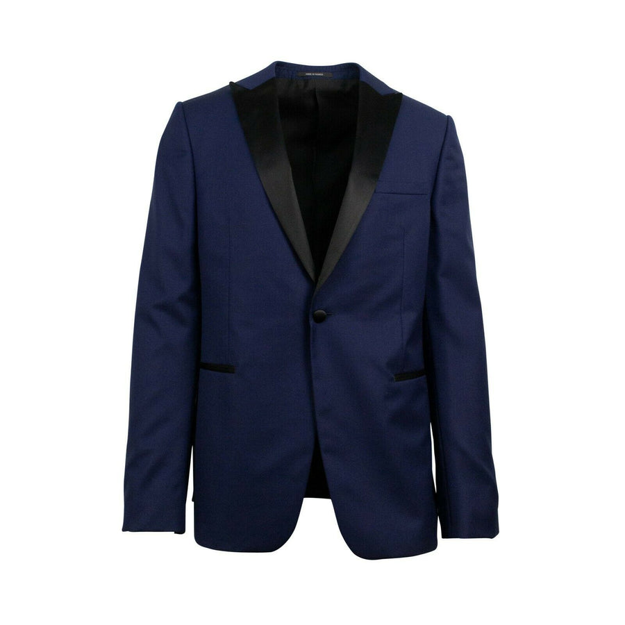 Z ZEGNA Wool Single Button Tuxedo Suit - Blue