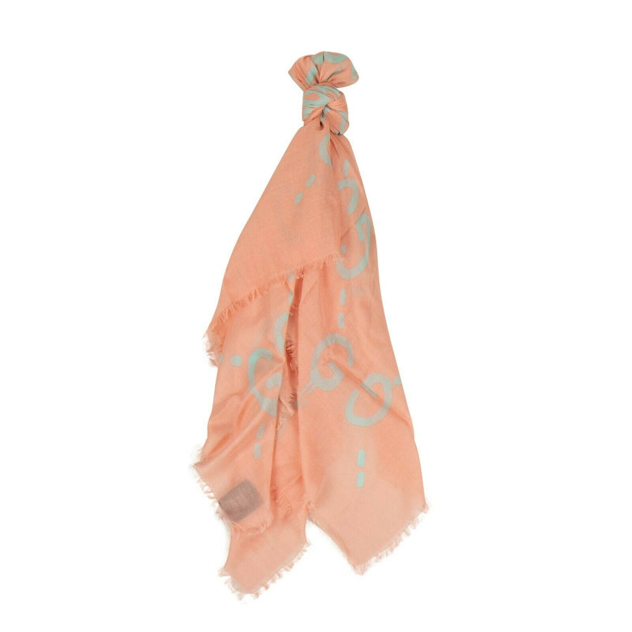 Logo 'Ghost' Printed Shawl Scarf - Pink