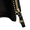 Leather Stud Vara Bow Flap Shoulder Bag - Black / Gold