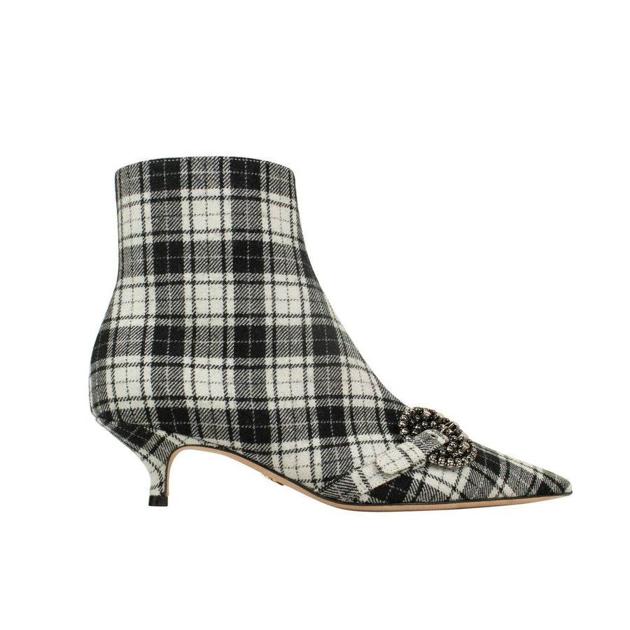 'Dior Gang' Tartan Ankle Boot Heels - Black