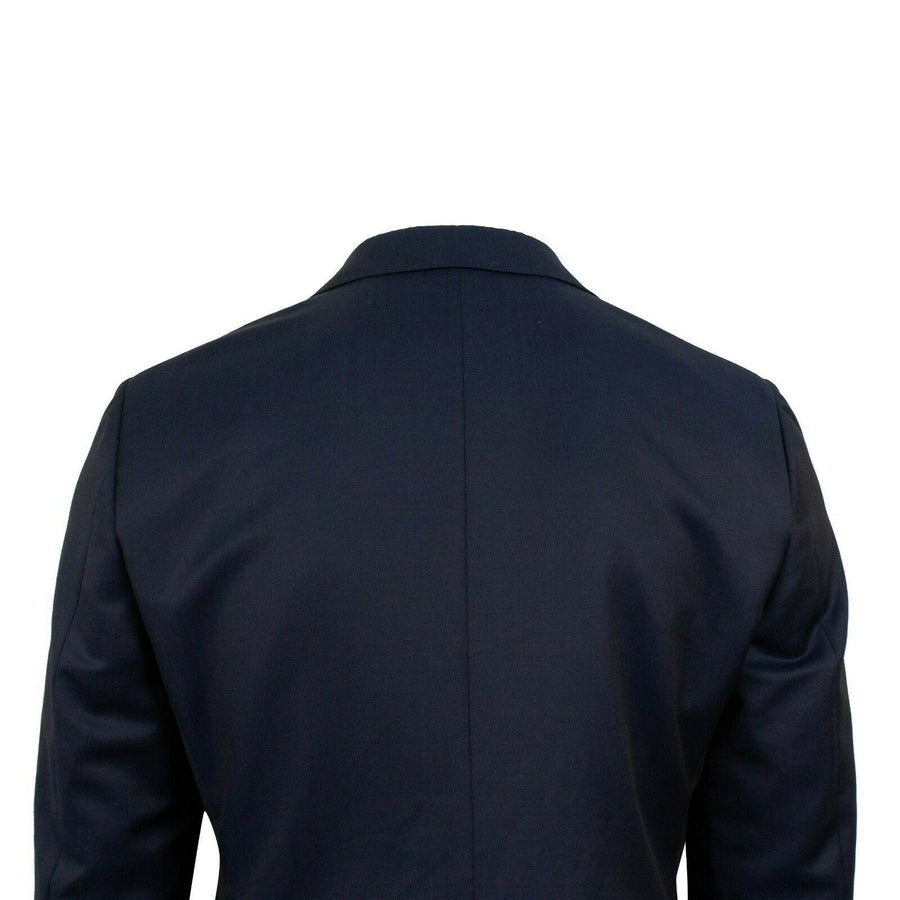 Wool Blend Two Button Suit - Navy Blue