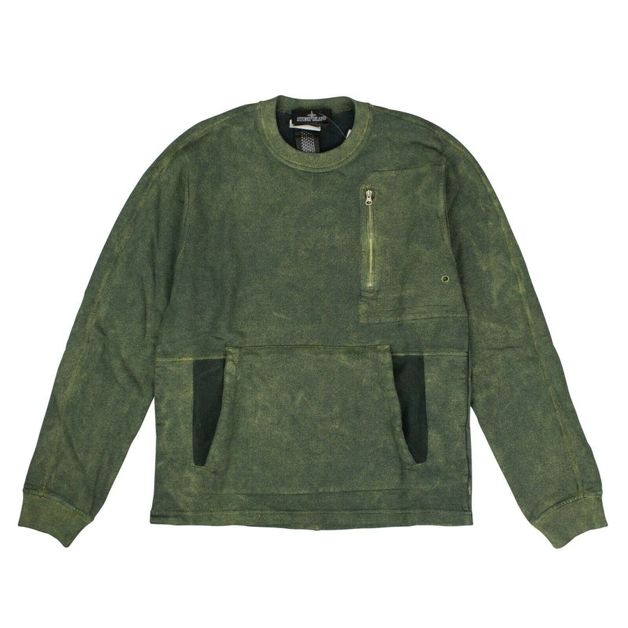 'Shadow Project' Washed Out Look Sweater - Green