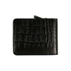 Reptile Leather Patchwork Cardholder Wallet - Black