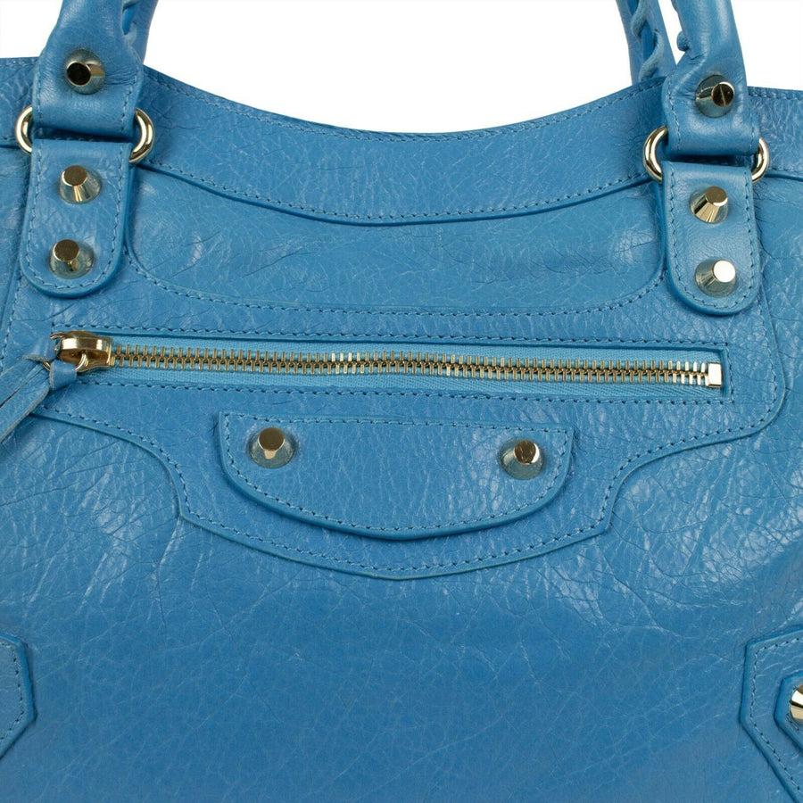 Leather Town Shoulder Bag - Blue