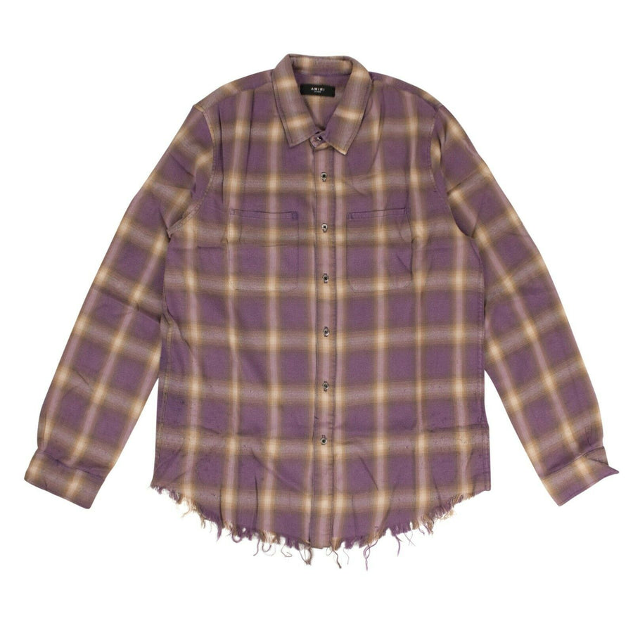 Shotgun Plaid Button Down Shirt - Purple