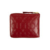 Leather Clover Embossed Small Wallet - Red