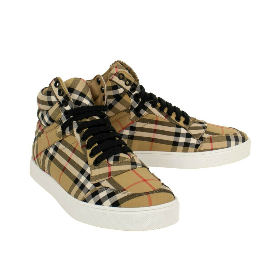 Vintage Check Reeth High-Top Sneakers - Beige