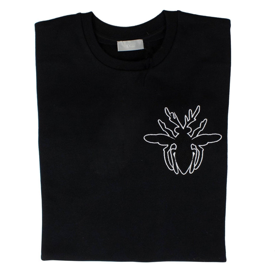 HOMME Dior Bee Crew Neck Pullover Sweater - Black