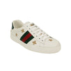 Men's Embroidered Ace Leather Sneakers - White