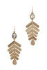 Rhinestone textured metal drop earring