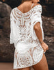 White Knitted Hollow Out Beach Dress