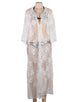 White Delicate Embroidery Long Cardigan Beach Gown