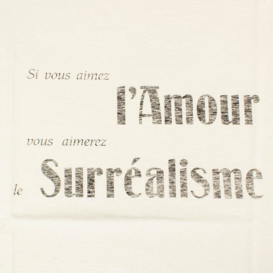 Cotton Blend 'Amour Surrealisme' Logo T-Shirt - Ivory