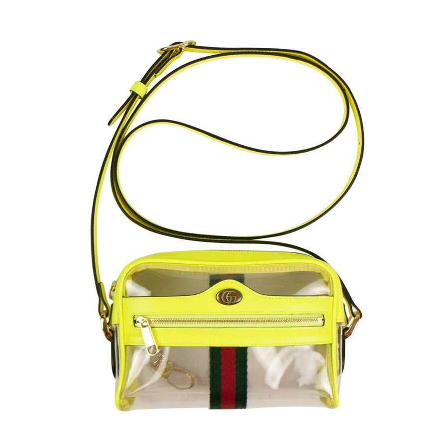 Clear Ophidia Neon Cross Body Bag - Clear / Yellow