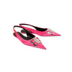 BB Satin Slingback Ballerina Flats - Neon Pink