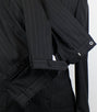 Pin Striped Wool 3 Roll 2 Button Suit - Black