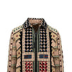 Tan Beaded Wool Blend Embellished Coat - Multi