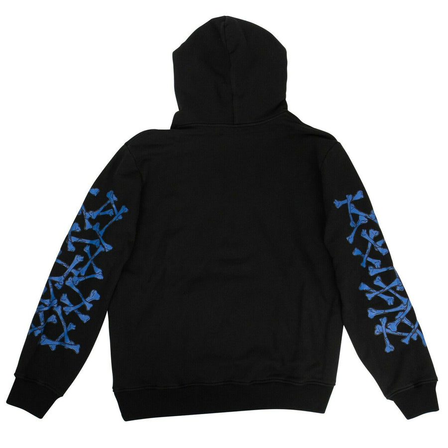 Bones Graphic Print Loose Hoodie Sweatshirt - Black