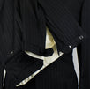 Drop 6 Striped Wool 1 Button Suit - Black