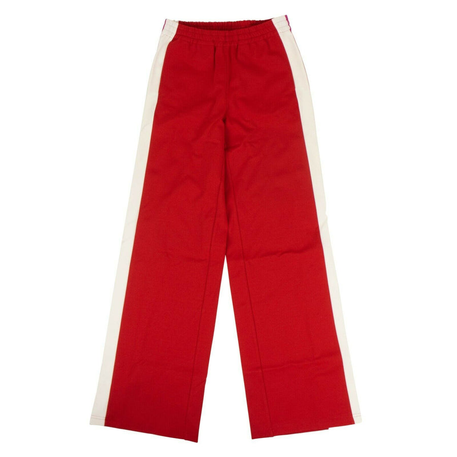 Viscose Blend Side Stripe Track Pants - Red