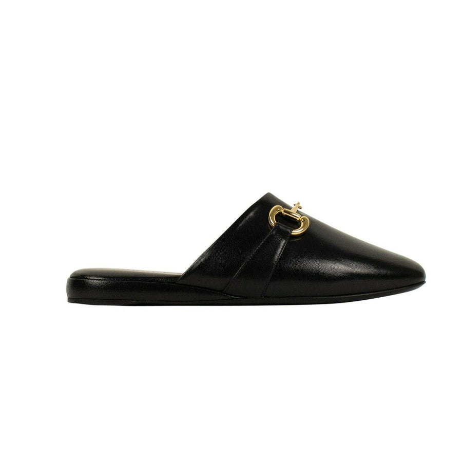 Leather 'Quentin' Slippers - Black