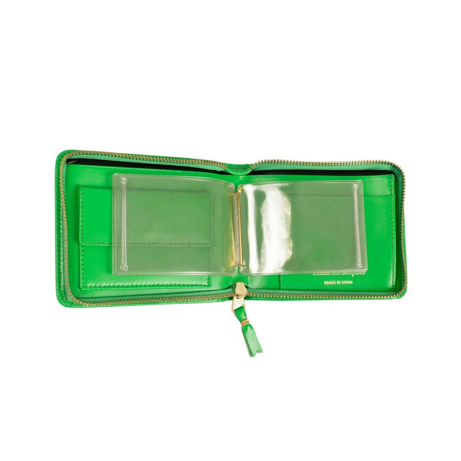 Leather Star Cardholder Zip Around Wallet - Green